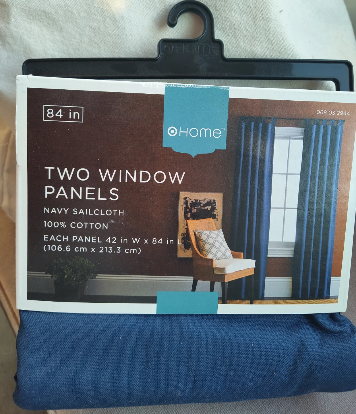 Navy Sailcloth Curtain Panels - 2 Pack - 42" x 84" thumbnail