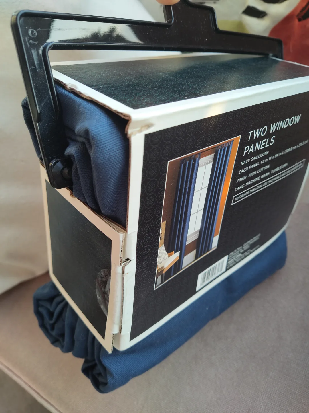 Navy Sailcloth Curtain Panels - 2 Pack - 42" x 84" image indicator(3)