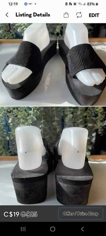 Black Platform Slides - Size US 8 image indicator(2)