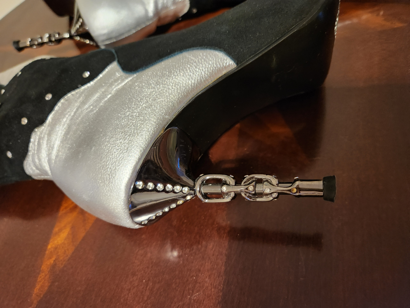 Black and Silver Italian Boots with Unique Heel - photo 5