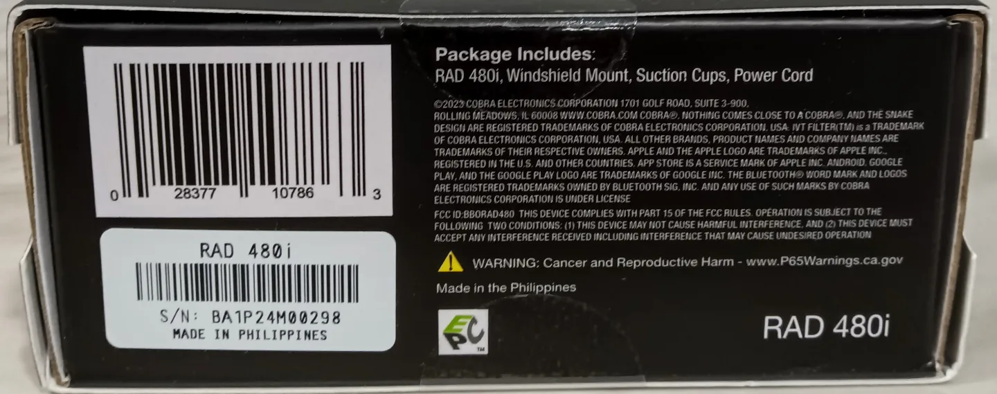 Cobra RAD 480i Radar/Laser Detector (Brand New) image indicator(5)