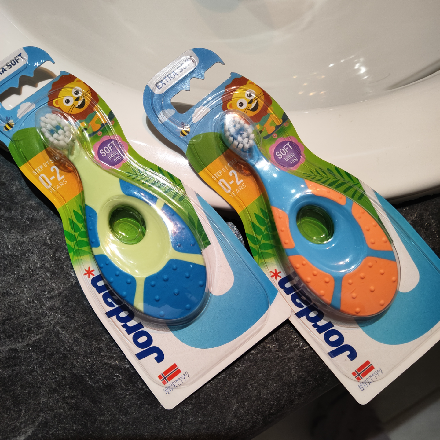 Two Jordan Step 1 Soft Bristle Toothbrushes💚