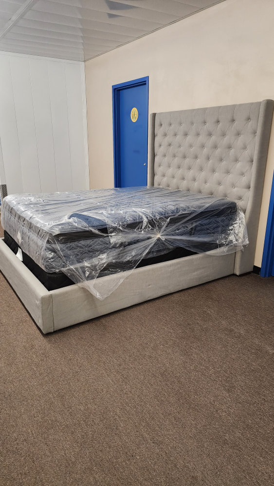 Queen  size Bed Frame with High Headboard