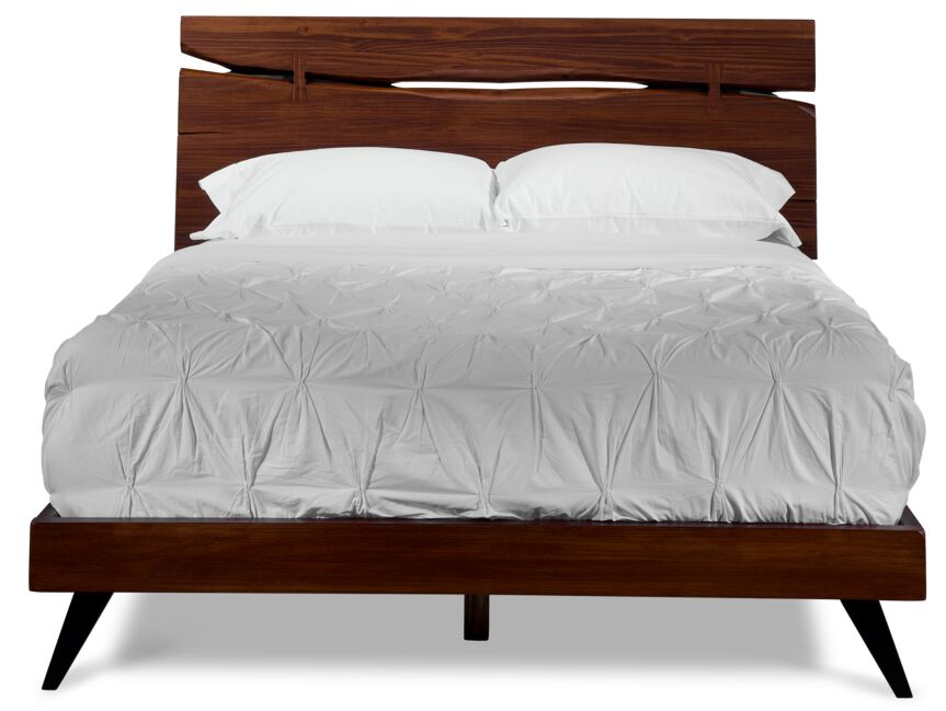Camila Queen Bed - Rustic Brown - Live Edge Design - photo 3