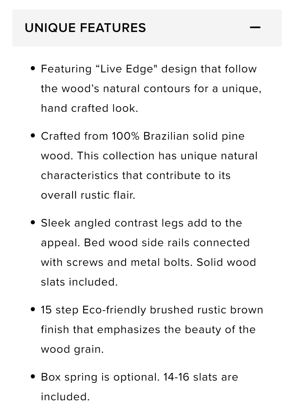 Camila Queen Bed - Rustic Brown - Live Edge Design - photo 5