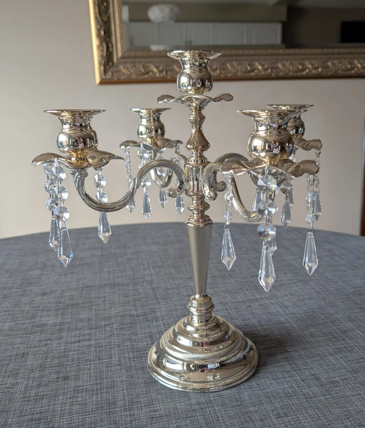 Elegant Five-Arm Candelabra with Crystal Accents image indicator(2)
