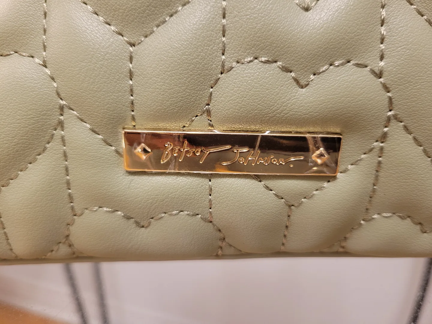 Cute Sage Green Quilted Heart Tote Bag image indicator(3)