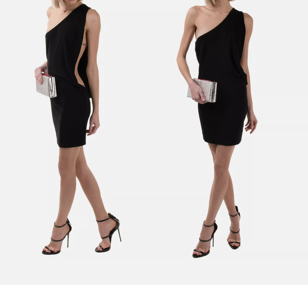 Authentic DSQUARED2 Black One-Shoulder Mini Dress