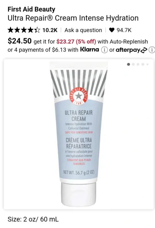 First Aid Beauty Ultra Repair Cream 1 oz image indicator(2)