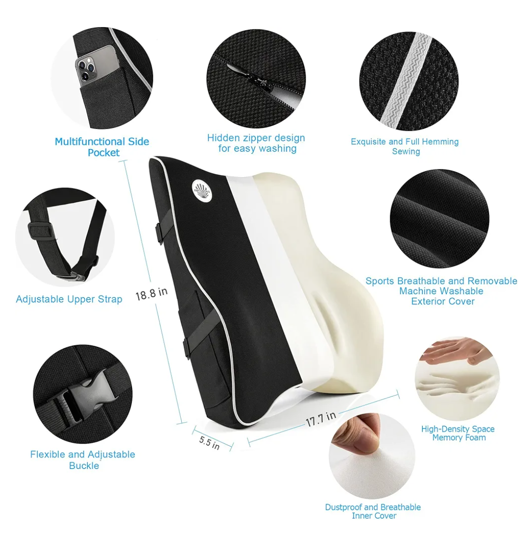 Lumbar Support Back Cushion with Adjustable Straps - photo 3