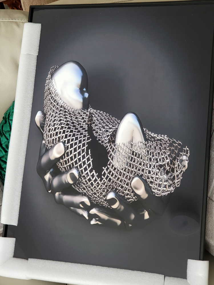 3d abstract Wall Art - Silver Sculpture Print