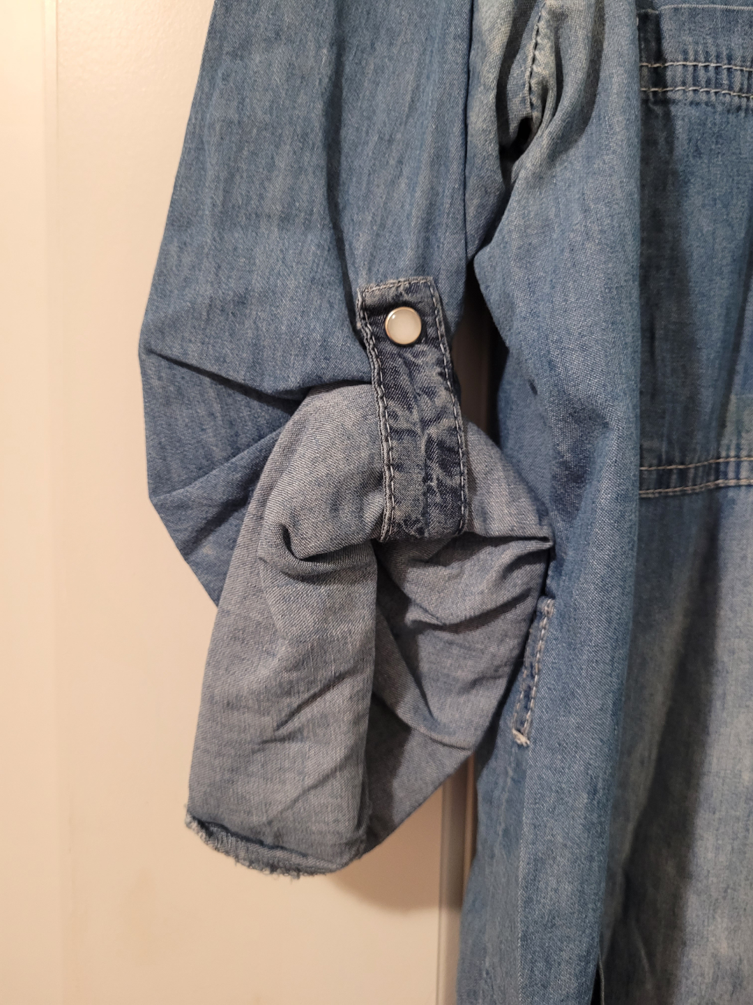 Big Dart Denim Shirt Dress - Size XL fits size L - photo 2