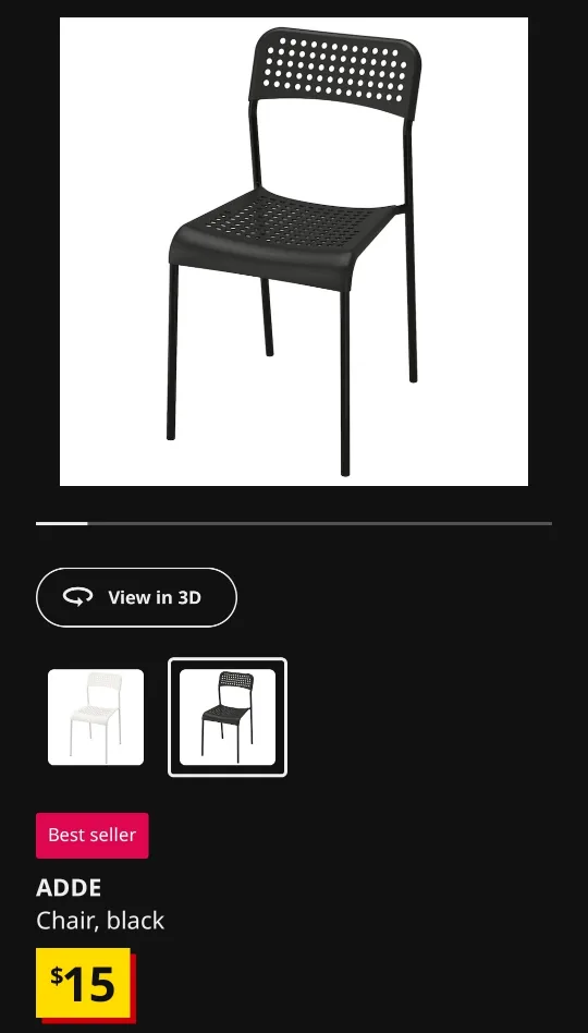 IKEA Black Dining Table and Four Chairs Set image indicator(9)
