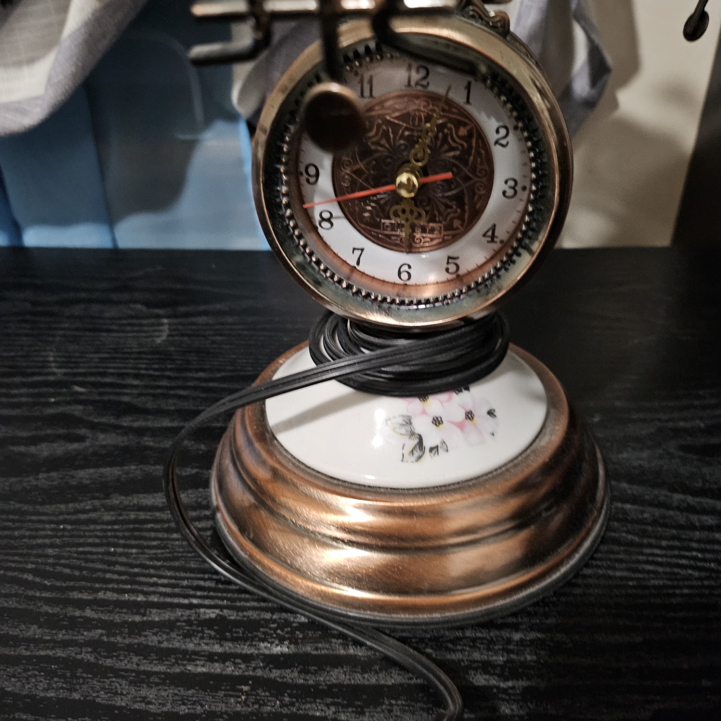 Antique-Style Table Lamp with Clock💚 - photo 4