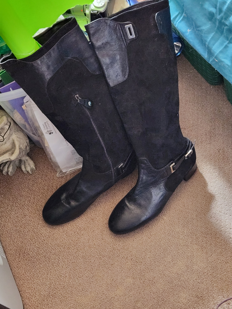 Black knee high boots