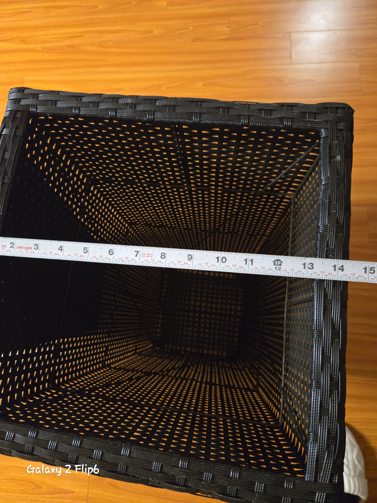 Pair of Black Wicker Planters - photo 4