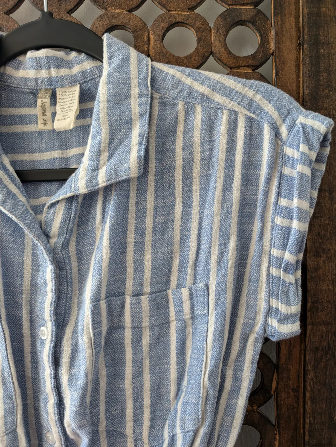 Blue & White Button-Down Dress image indicator(2)