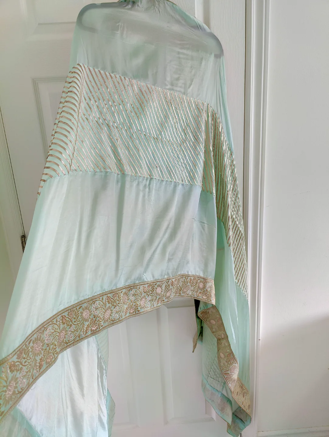Beautiful Mint Green Suit with Sharara image indicator(2)