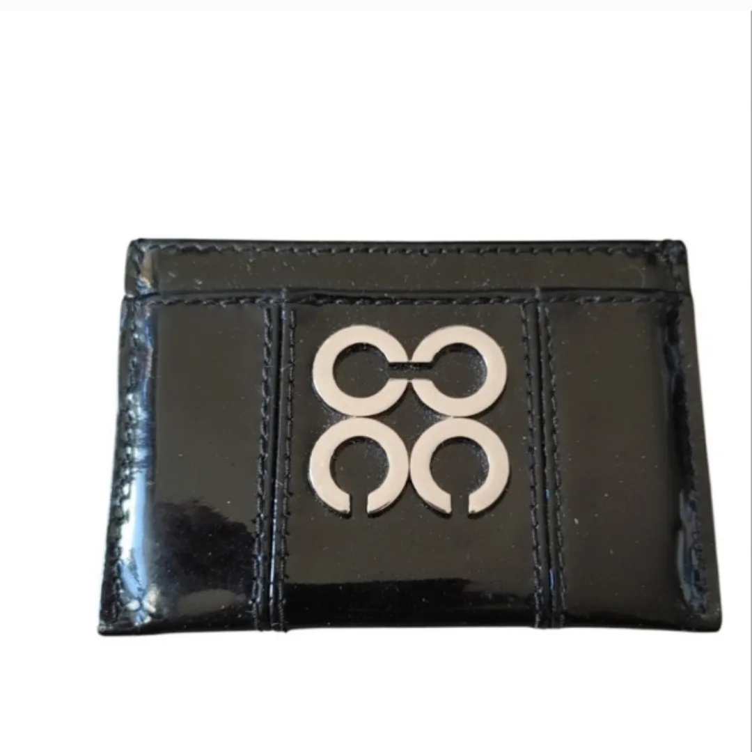 Coach Black Patent Leather Card Holder thumbnail