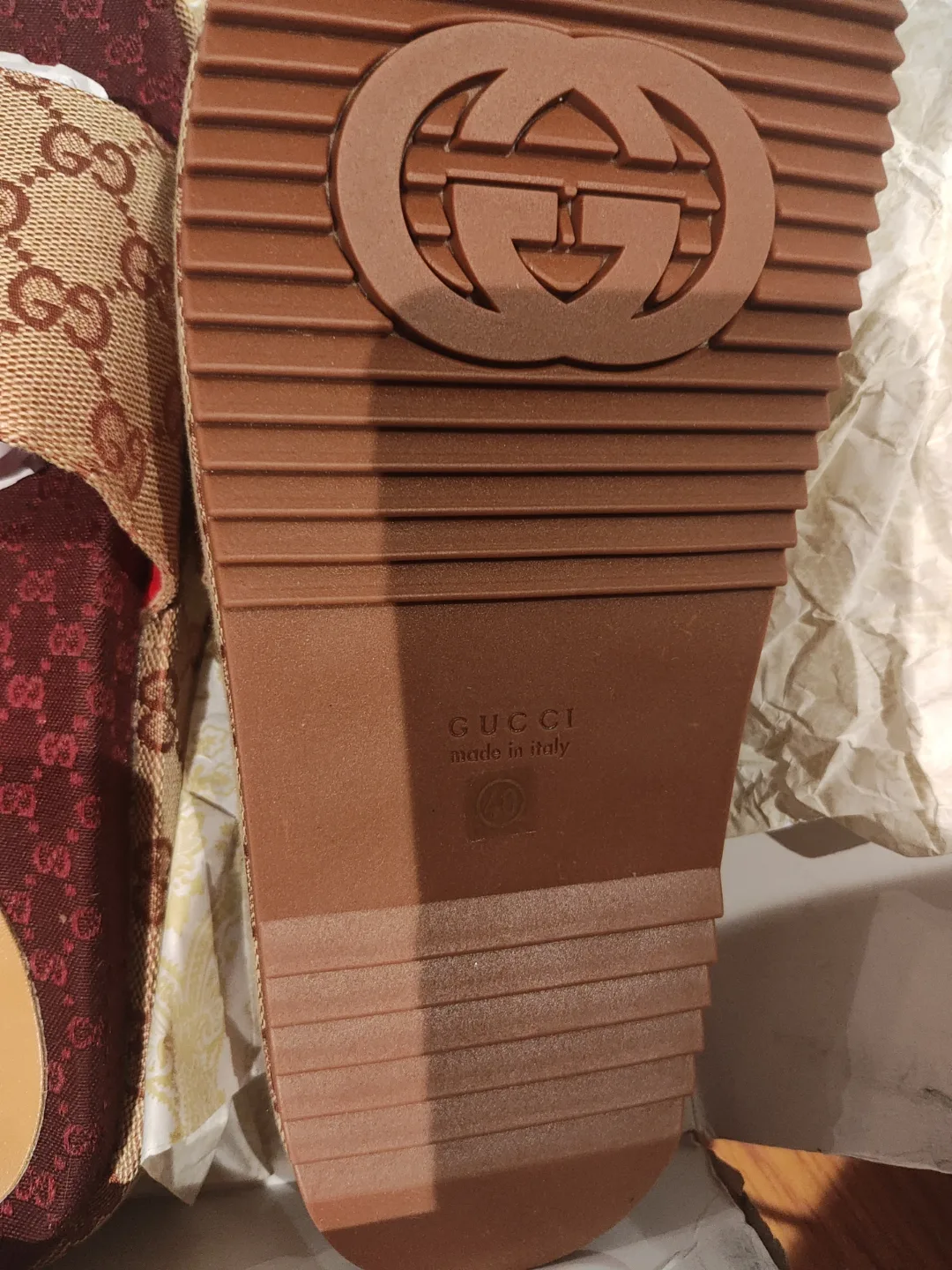 Gucci Slides - Brown and Beige GG Pattern image indicator(3)