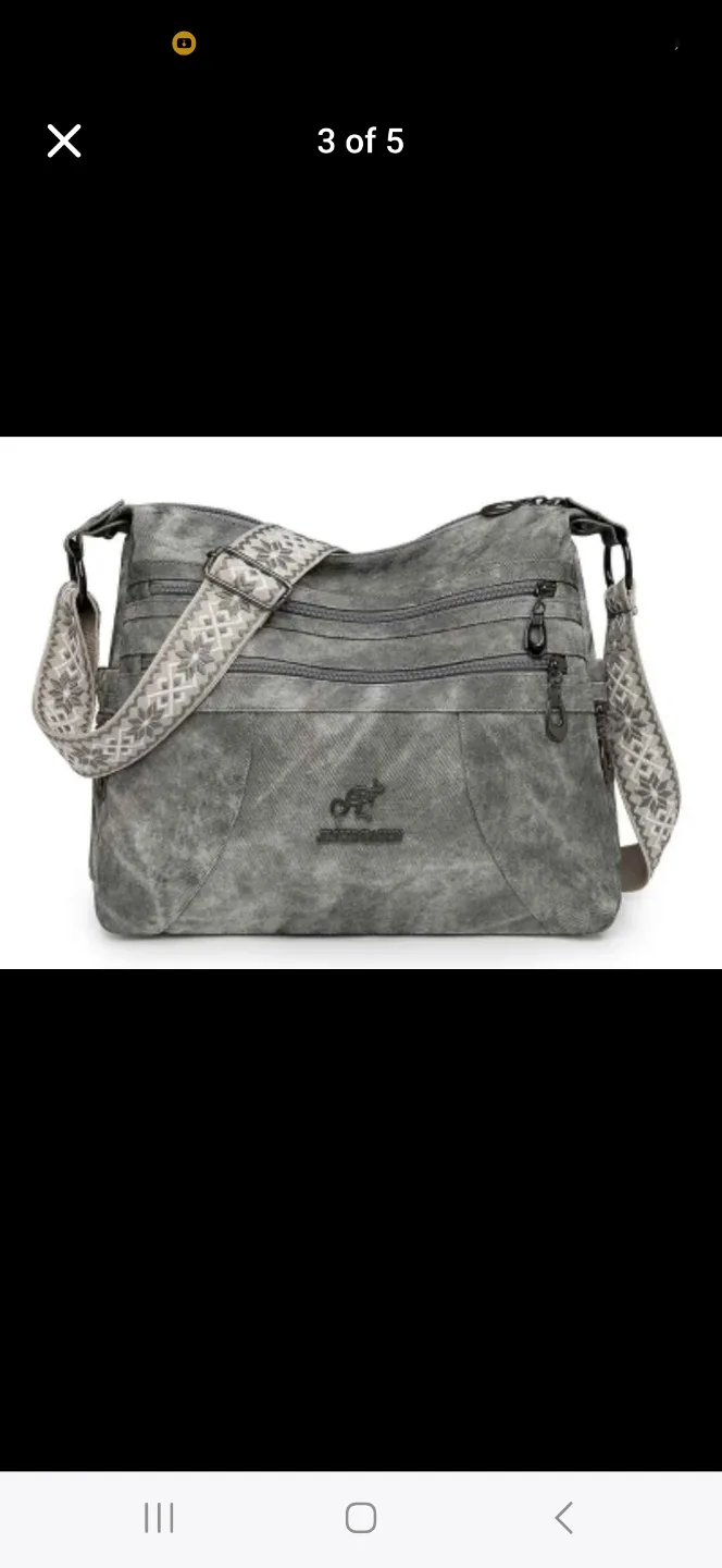 Grey Shoulder Bag with Multiple Compartments thumbnail