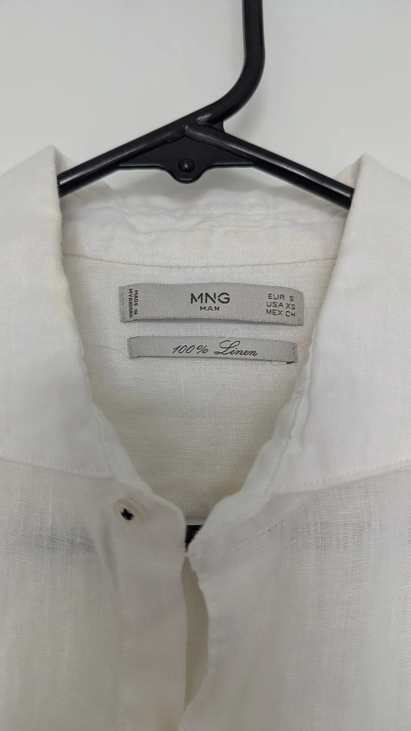 Men's MNG Man White Linen Shirt image indicator(2)