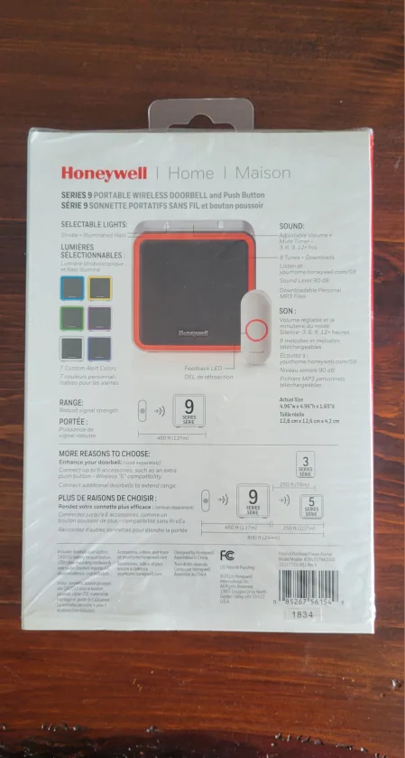 Honeywell Series 9 Portable Wireless Doorbell image indicator(2)