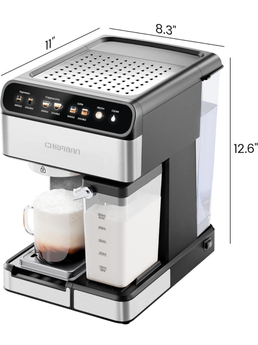 Chefman 15-Bar Espresso Machine with Milk Frother