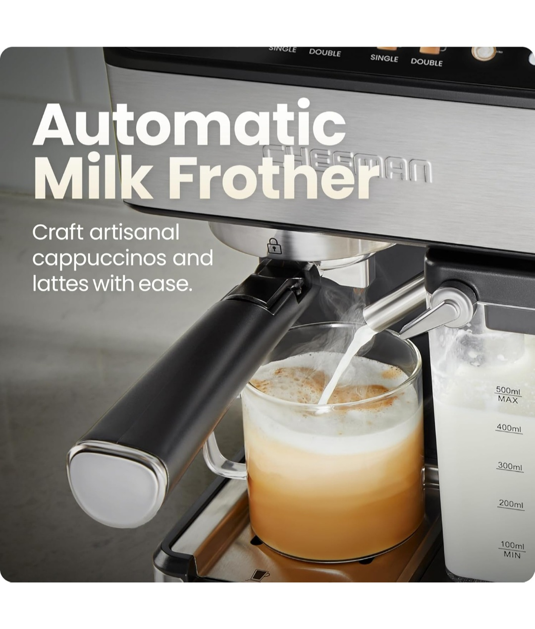 Chefman 15-Bar Espresso Machine with Milk Frother - photo 3