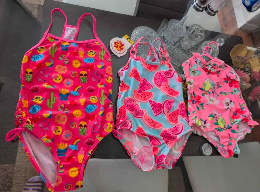 Three Girls' Swimsuits Size 4t, 3t and 2t thumbnail