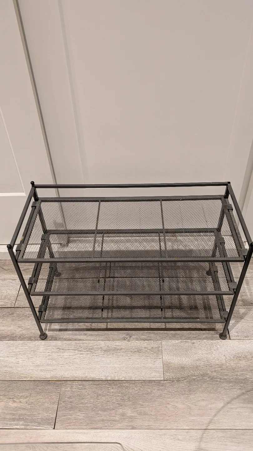 3 tiered grey metal rack thumbnail