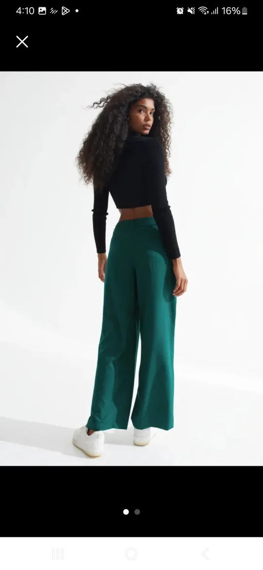 Emerald Green Wide Leg Pants image indicator(2)