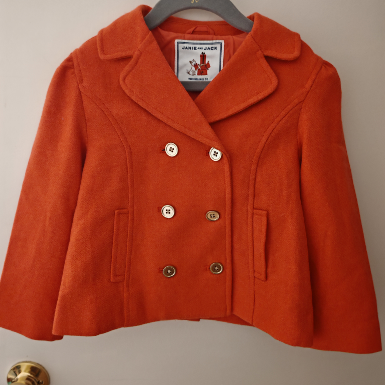 Janie and Jack Girls' Orange Peacoat - photo 2