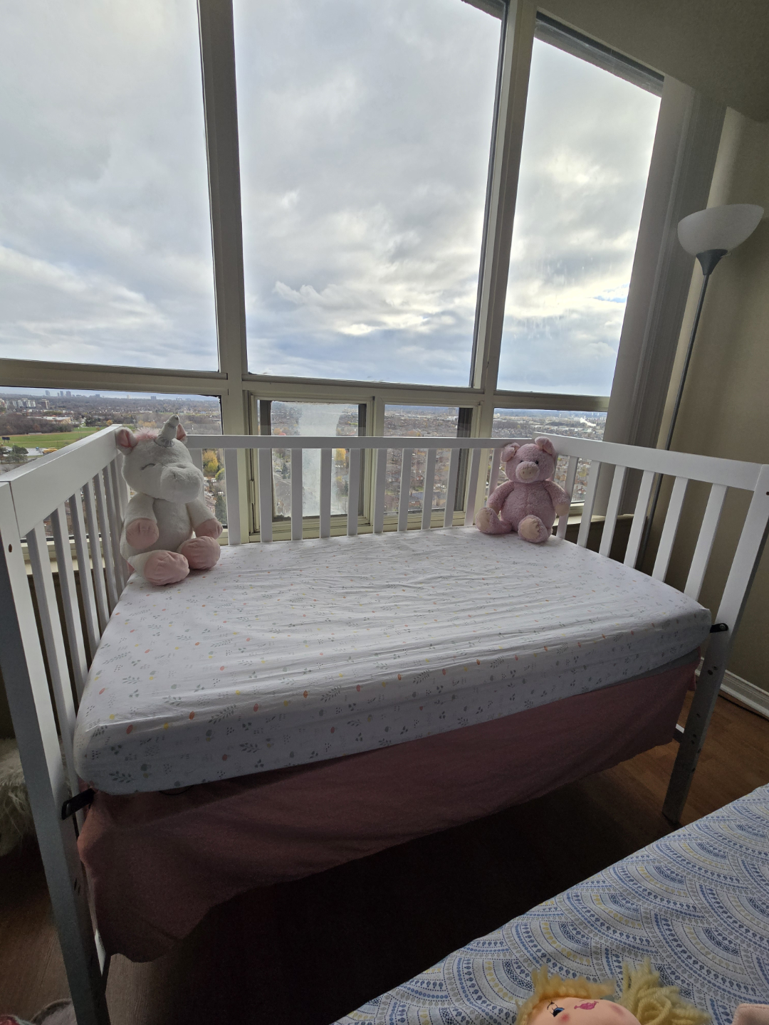 White Baby Crib + Mattress - photo 3