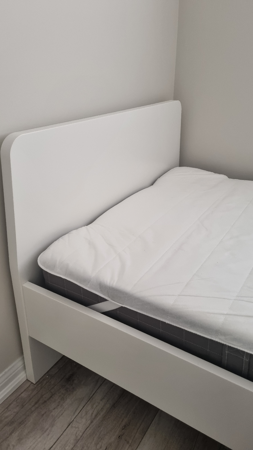 IKEA MALM White Twin Bed Frame with memory foam Mattress - photo 2