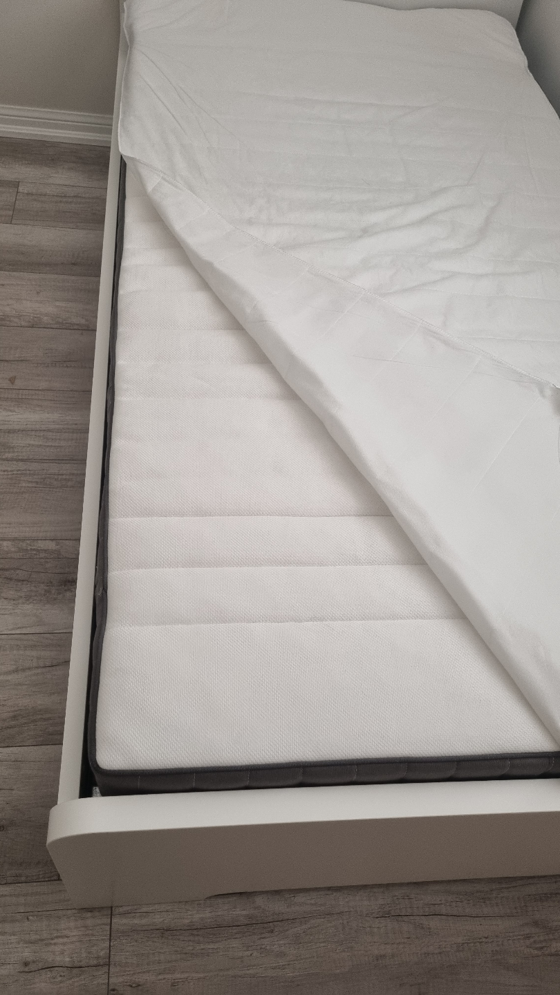 IKEA MALM White Twin Bed Frame with memory foam Mattress - photo 4