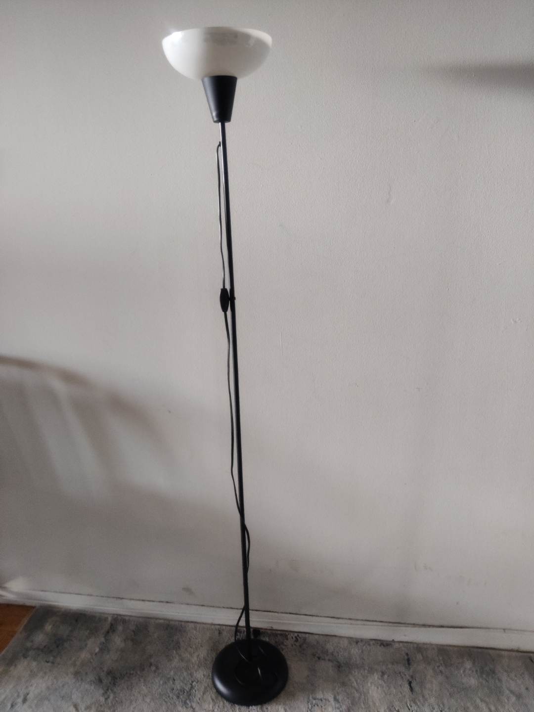 Black Floor Lamp with White Shade - photo 2