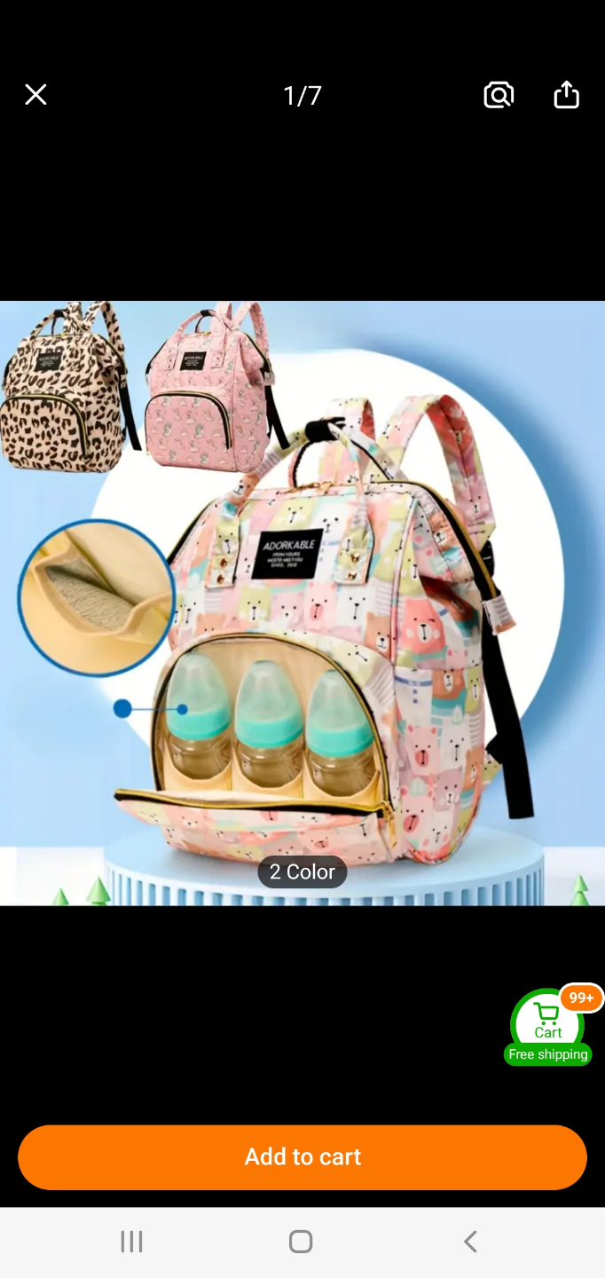 Adorable Pink Bunny Diaper Backpack - photo 2