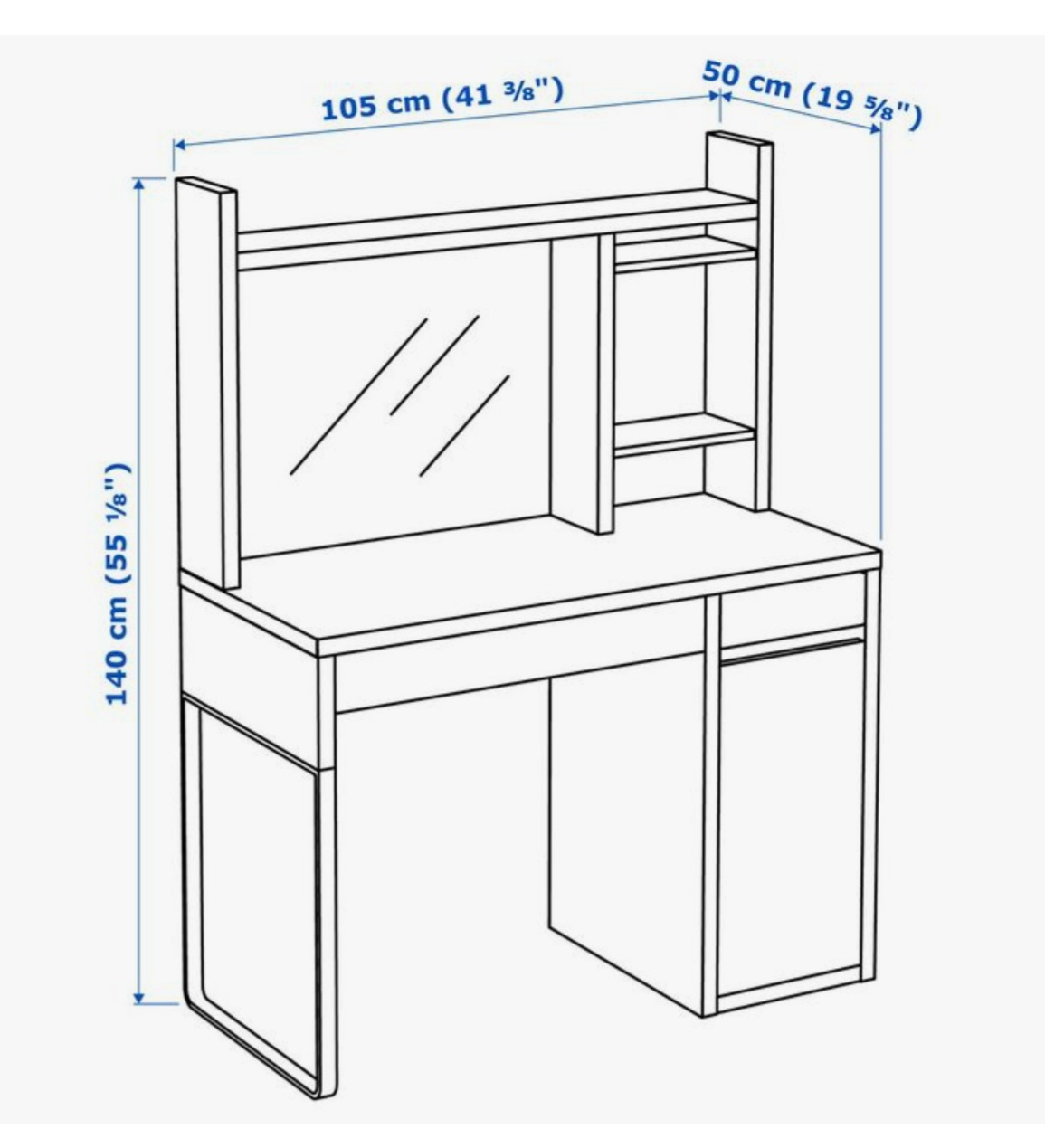 IKEA MICKE Desk with Hutch - Black-Brown - photo 4