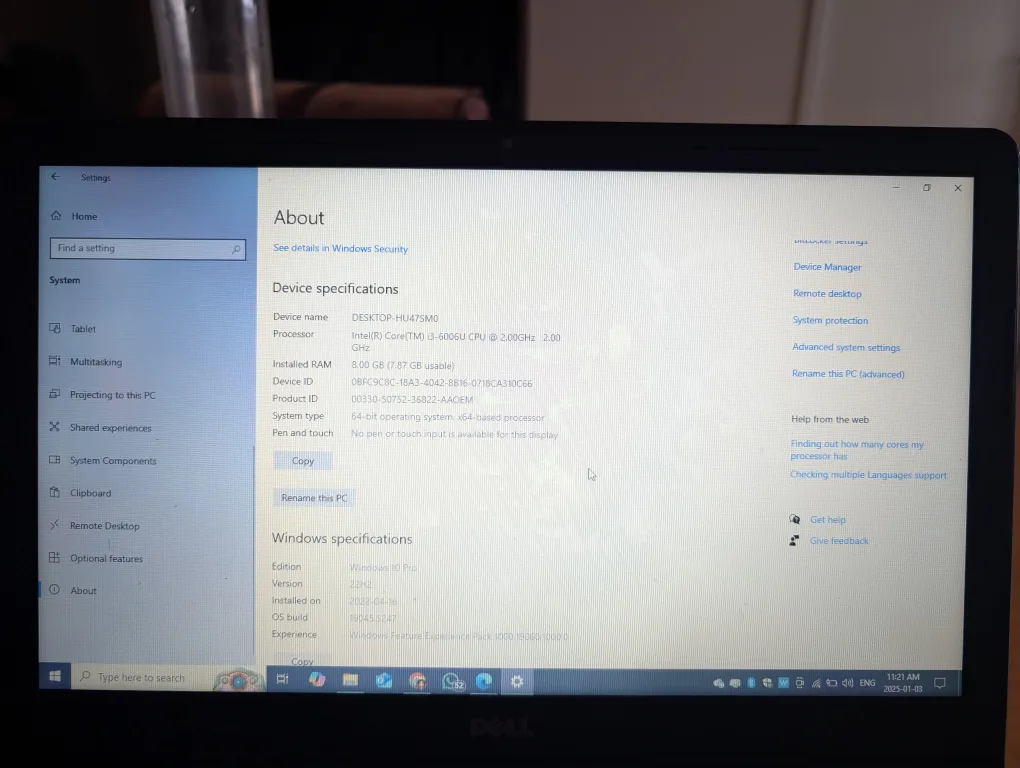 Dell Inspiron Vostro 15 3000 series Laptop image indicator(7)