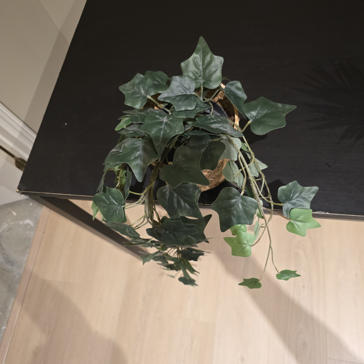 Artificial Hanging Ivy Plant in Woven Basket - photo 3