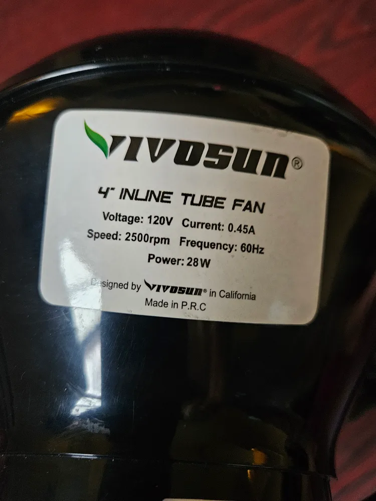 💚 Vivosun 4" Inline Tube Fan - 120V, 2500 RPMgreen image indicator(4)