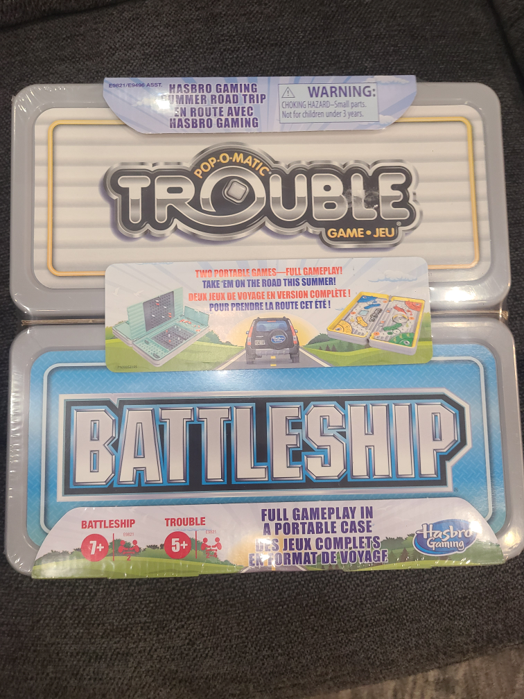 Hasbro Gaming Battleship & Pop-O-Matic Trouble Travel Games