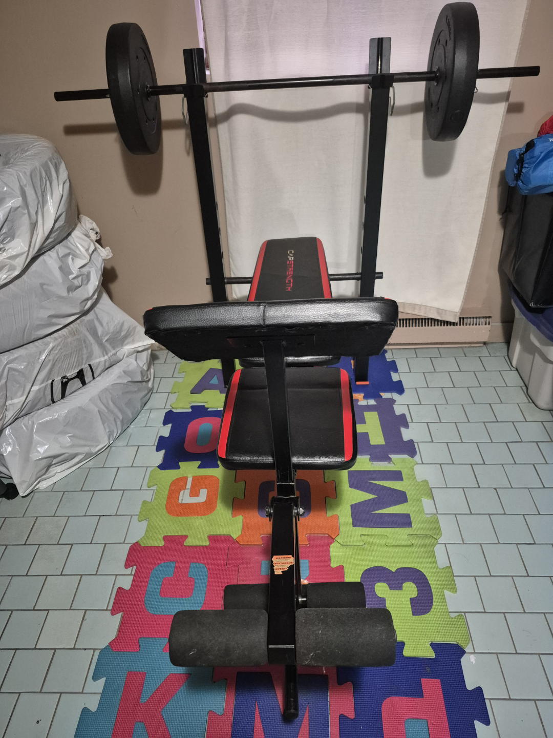 Cap Strength Weight Bench with Barbell
