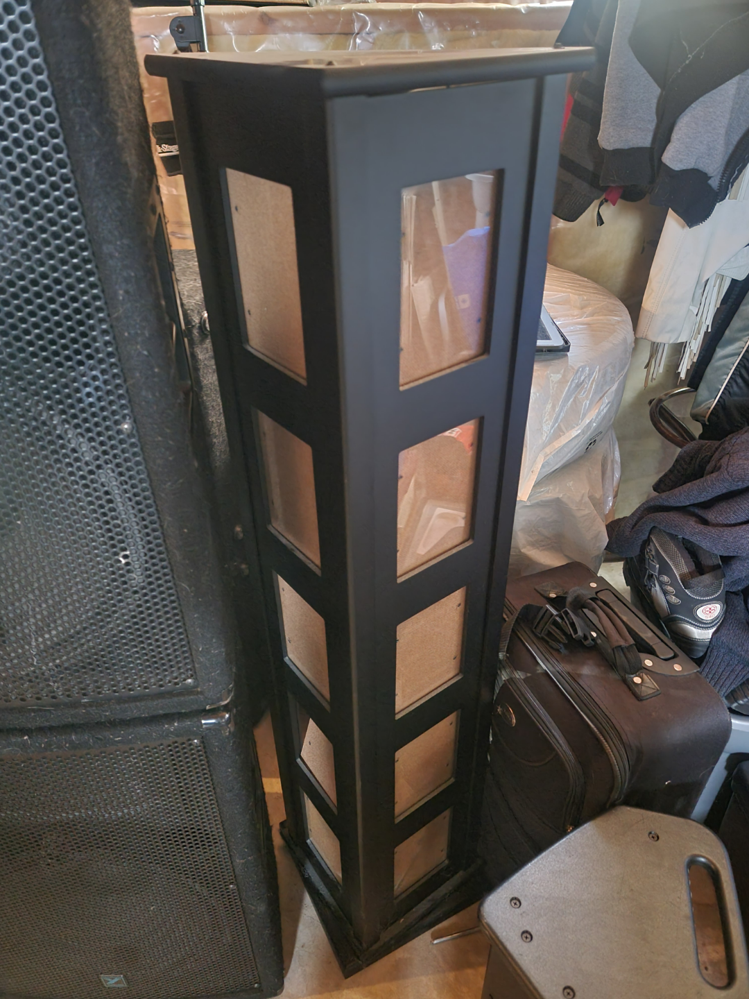 Black Photo Display Stand CD Tower