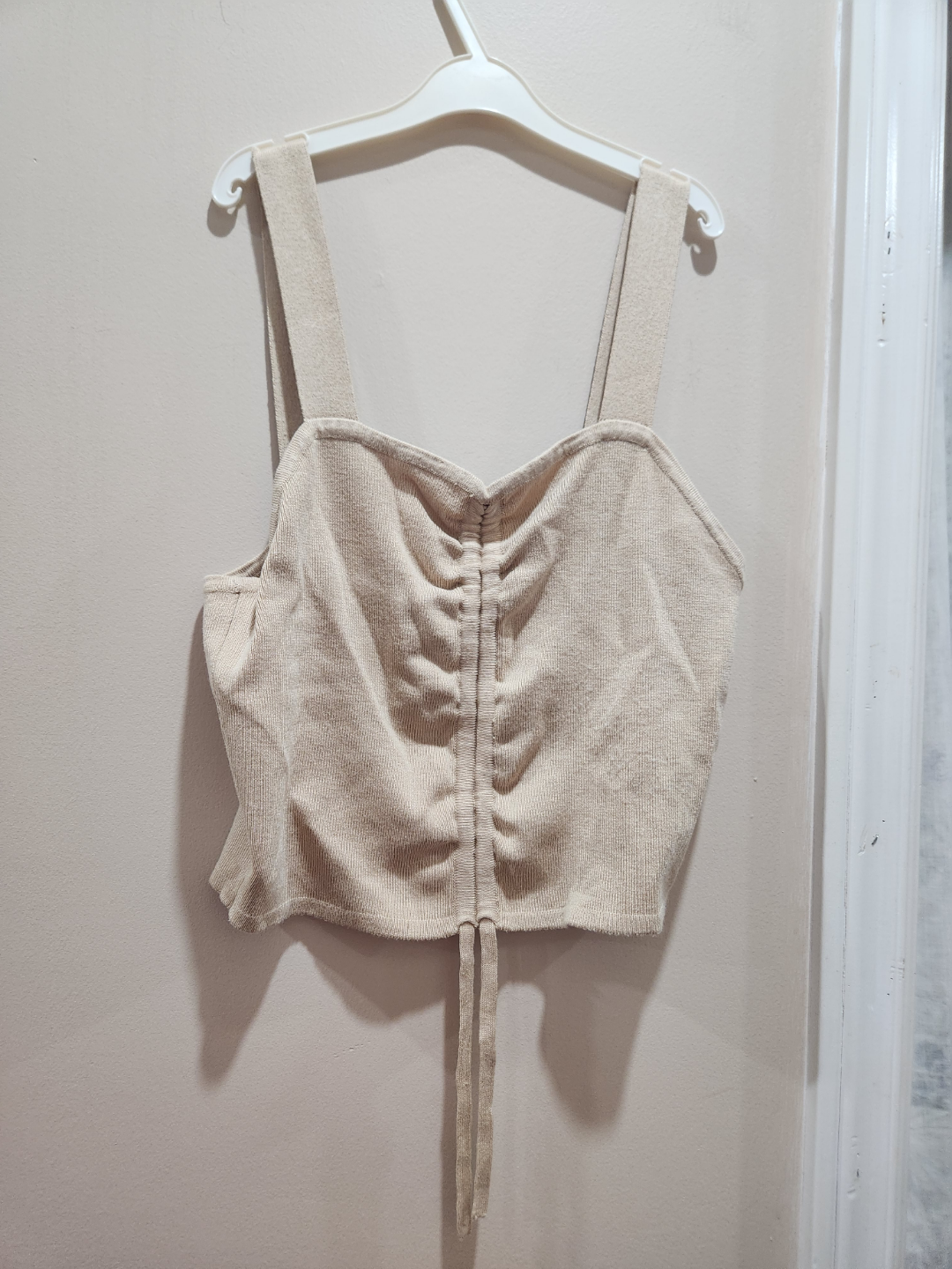 H&M Divided Beige Ribbed Tank Top - Size M