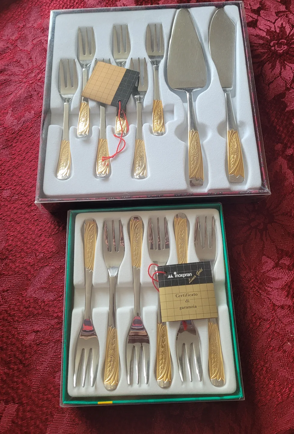 Inoxpran Lince Gold Cake Server and Forks Set thumbnail