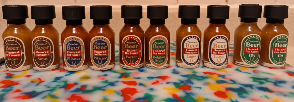 10 Bottles of Premium Beer Flavored Hot Sauce