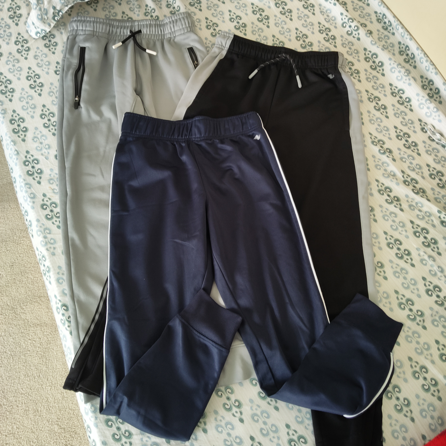 Three Boys' Athletic Joggers - Grey, Black, Navy - photo 3