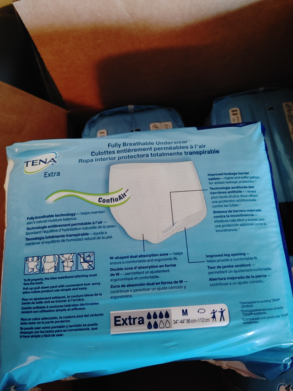 TENA Extra Underwear, Size M, 4 Pack